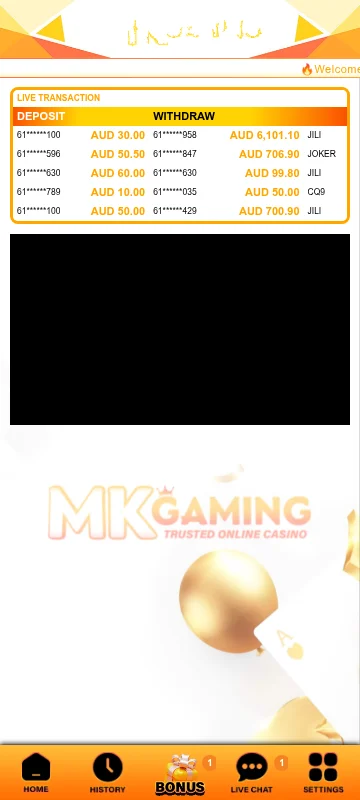Mk Gaming Casino mobile browser experience for Australian players